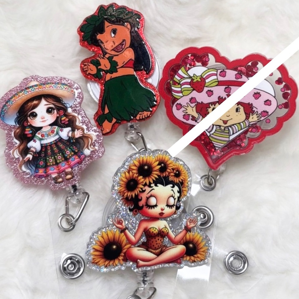 Cartoon character badge reels